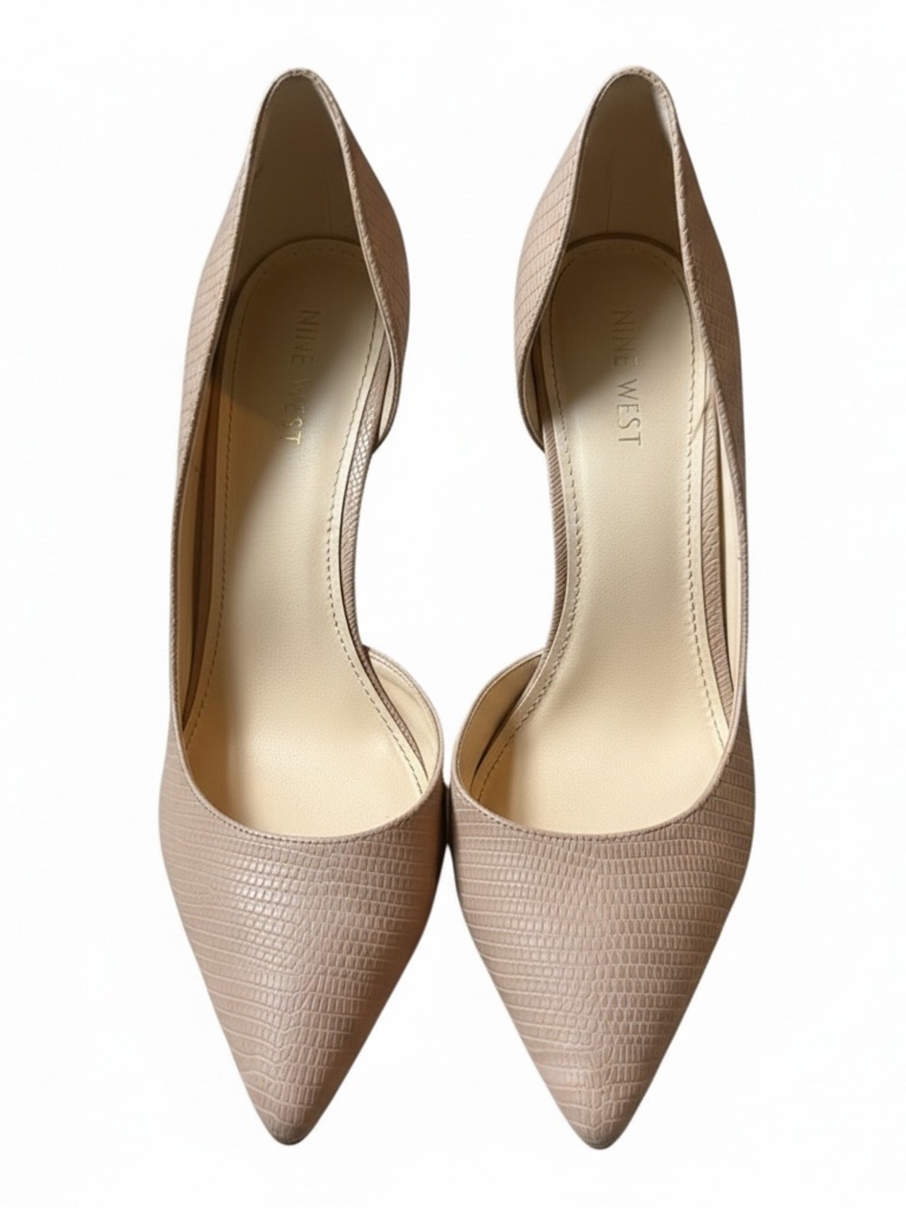 Nine West Women's Pointed Toe D'Orsay Pumps in Nude size 9 EUC